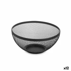 Fruit Bowl Confortime Black Metal 26 x 12,5 cm (12 Units)