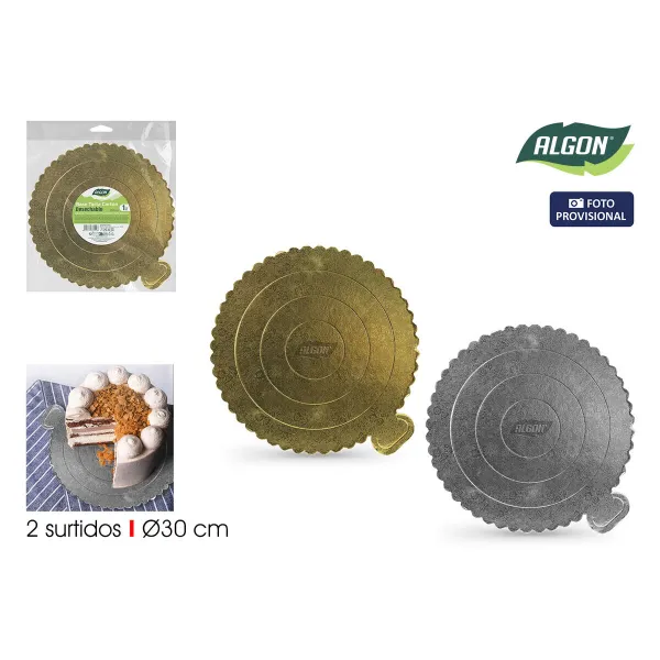 Cake stand Algon Golden 30 x 30 cm (36 Units)