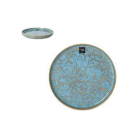 Serving Platter La Mediterránea Scratch blue Porcelain Circular 20 x 2,3 cm (18 Units)