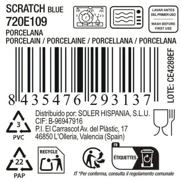 Bļoda La Mediterránea Scratch blue 20,3 x 4 cm (12 gb.)