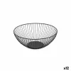 Fruit Bowl Confortime Black Metal 24,5 x 24,5 x 10 cm (12 Units)