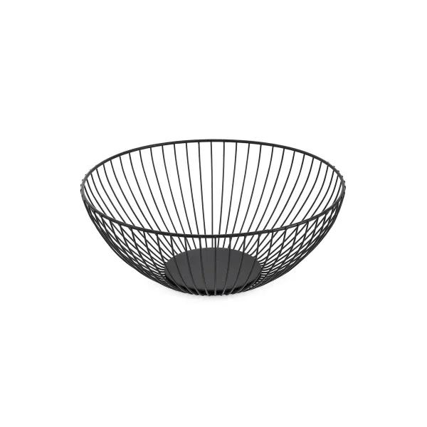 Fruit Bowl Confortime Black Metal 24,5 x 24,5 x 10 cm (12 Units)