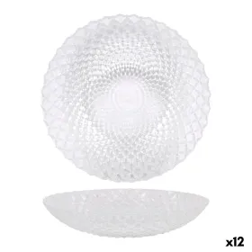 Deep Plate La Mediterránea Diamond Transparent Glass Ø 20 cm (12 Units)