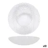 Deep Plate La Mediterránea Diamond Transparent Glass Ø 20 cm (12 Units)