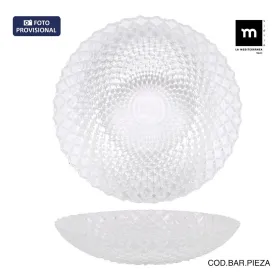 Deep Plate La Mediterránea Diamond Transparent Glass Ø 20 cm (12 Units)