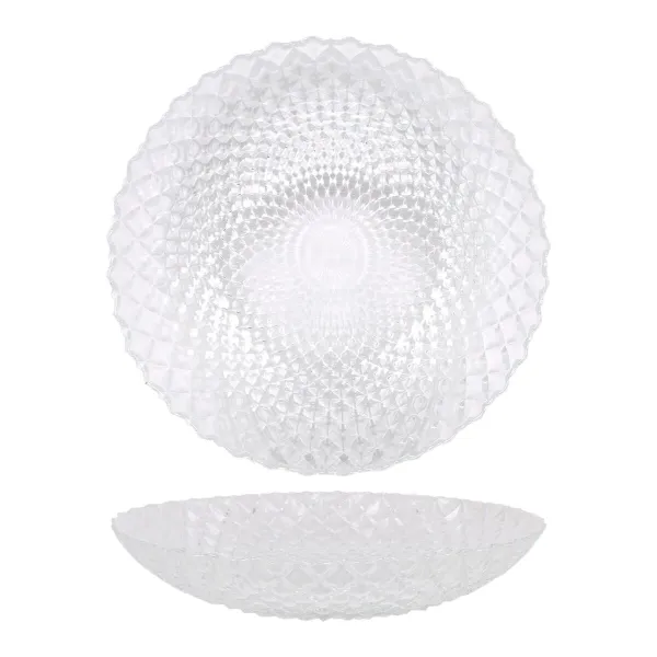 Deep Plate La Mediterránea Diamond Transparent Glass Ø 20 cm (12 Units)