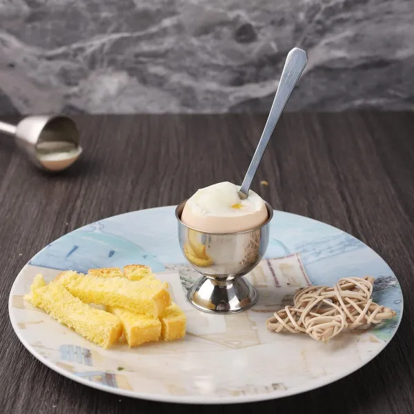Egg cup Quttin Silver Steel 4,8 x 4,5 cm (2 Pieces) (24 Units)