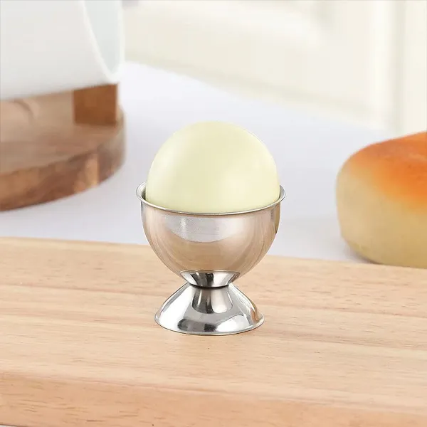 Egg cup Quttin Silver Steel 4,8 x 4,5 cm (2 Pieces) (24 Units)