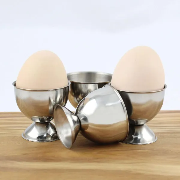 Egg cup Quttin Silver Steel 4,8 x 4,5 cm (2 Pieces) (24 Units)