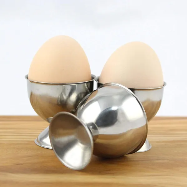 Egg cup Quttin Silver Steel 4,8 x 4,5 cm (2 Pieces) (24 Units)