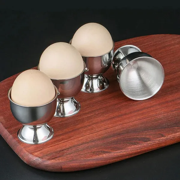 Egg cup Quttin Silver Steel 4,8 x 4,5 cm (2 Pieces) (24 Units)