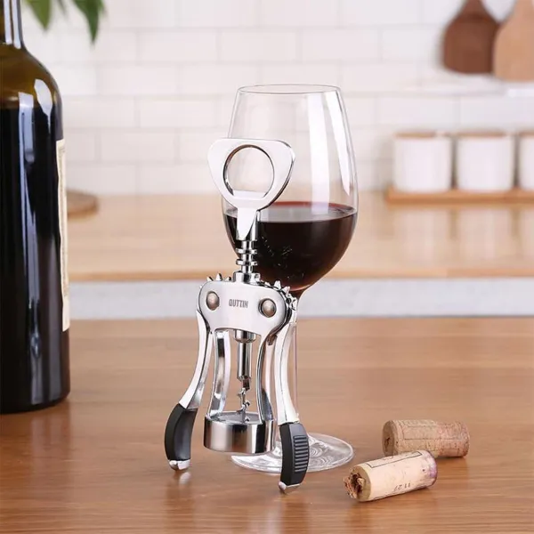 Corkscrew Quttin Zinc Alloy 19 x 5,6 x 3,8 cm Silver (24 Units)