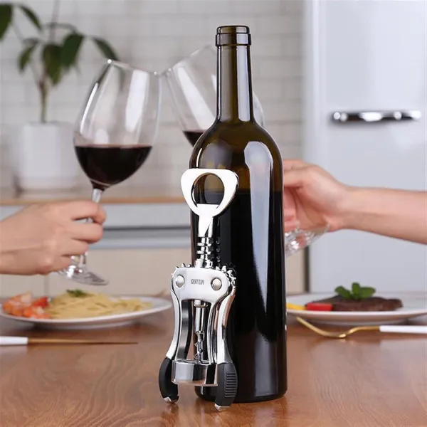 Corkscrew Quttin Zinc Alloy 19 x 5,6 x 3,8 cm Silver (24 Units)