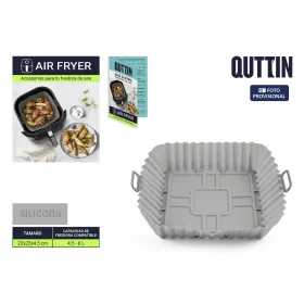 Reusable silicone tray for air fryer Quttin Silicone 22 x 22 cm Grey (24 Units)