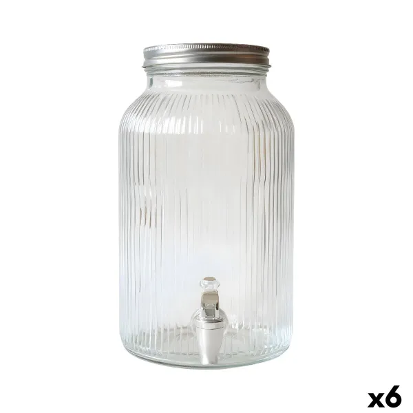 Водный дозатор La Mediterránea Lines Cтекло 6 L 18 x 31,5 cm (6 штук)