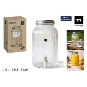 Водный дозатор La Mediterránea Lines Cтекло 6 L 18 x 31,5 cm (6 штук)