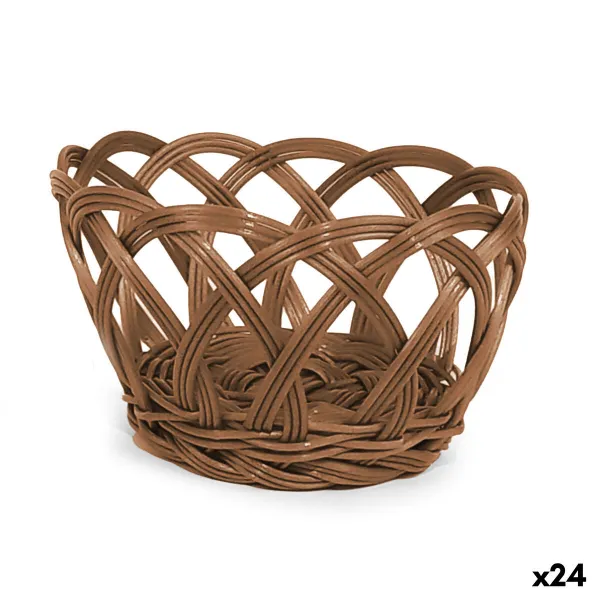 Leipäkori My Bar RATTAN polypropeeni Pyöreä 15 x 8 cm (24 osaa)