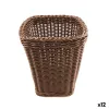 Pot for Kitchen Utensils My Bar RATTAN polypropylene 14 x 14 x 19 cm (12 Units)