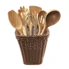 Pot for Kitchen Utensils My Bar RATTAN polypropylene 14 x 14 x 19 cm (12 Units)