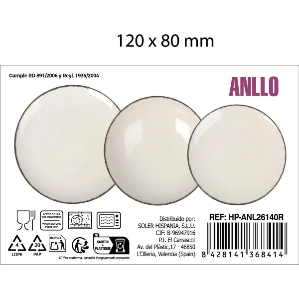 Tableware La Mediterránea Anllo 12 Pieces (2 Units)