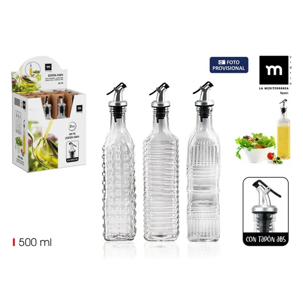Indelis aliejui La Mediterránea Skaidrus Sidabras stiklas 500 ml (24 vnt.)