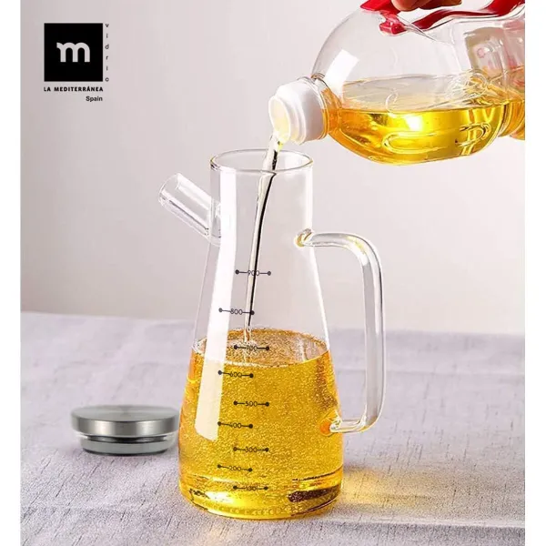 Indelis aliejui La Mediterránea Skaidrus Sidabras Silikoninis Plienas Borosilikatinis stiklas 900 ml (12 vnt.)