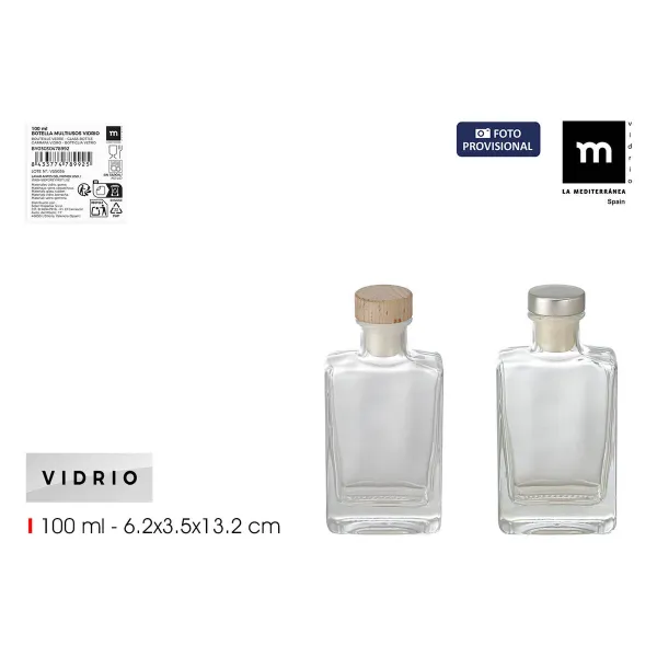 Стеклянная бутылка La Mediterránea Cтекло Прямоугольный 100 ml (24 штук)
