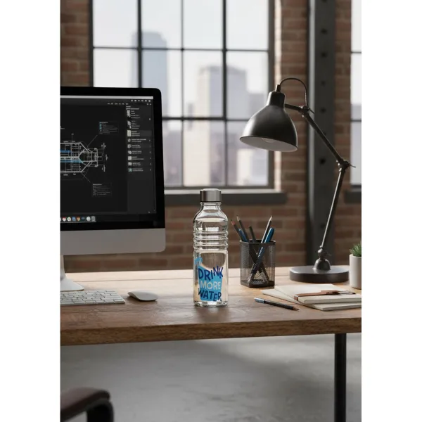 Стеклянная бутылка La Mediterránea Drink more Water Синий Прозрачный Cтекло Сталь 500 ml (24 штук)