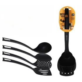 Kitchen Utensils Set Quttin Quttin Nylon 36 X 10,3 X 10 cm Black 4 Pieces (6 Units)
