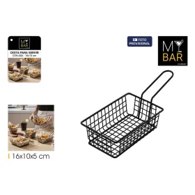 Basket for Presenting Aperitifs My Bar 16 x 10 x 5 cm (24 Units)