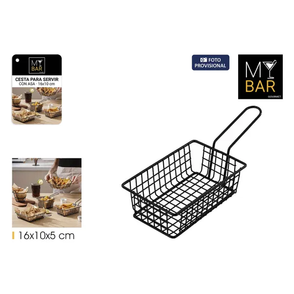 Basket for Presenting Aperitifs My Bar 16 x 10 x 5 cm (24 Units)