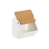 Druskinė su dangteliu DKD Home Decor 12,5 x 14 x 12 cm Natūralus Porcelianas Balta