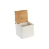 Druskinė su dangteliu DKD Home Decor 10,5 x 9 x 9 cm Natūralus Porcelianas Balta