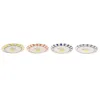 Flat Plate Home ESPRIT Yellow Blue White Orange Stoneware Lemon Mediterranean (4 Units)