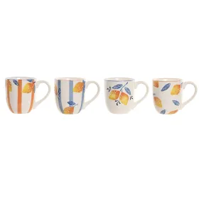 Кружка Mug Home ESPRIT Жёлтый Синий Белый Оранжевый Лимонный Средиземноморье С облегчением 360 ml (4 штук)