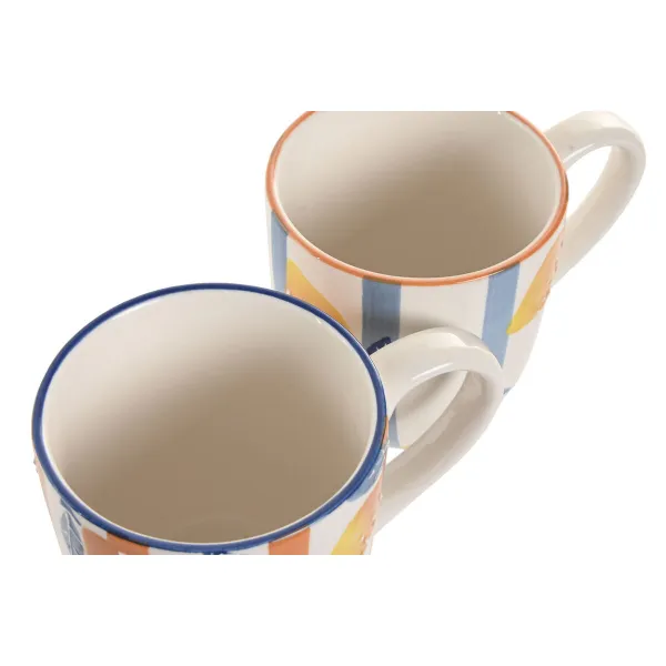 Кружка Mug Home ESPRIT Жёлтый Синий Белый Оранжевый Лимонный Средиземноморье С облегчением 360 ml (4 штук)