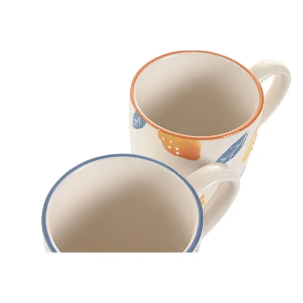 Кружка Mug Home ESPRIT Жёлтый Синий Белый Оранжевый Лимонный Средиземноморье С облегчением 360 ml (4 штук)
