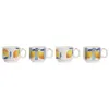 Piece Coffee Cup Set Home ESPRIT Yellow Blue White Orange Metal Dolomite 260 ml