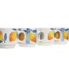 Piece Coffee Cup Set Home ESPRIT Yellow Blue White Orange Metal Dolomite 260 ml