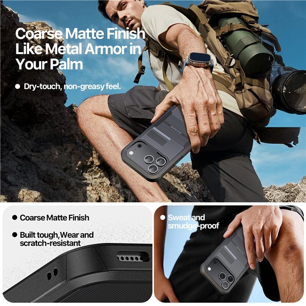 Dėklas Dux Ducis Shld Apple iPhone 17 Pro juodas (Contour Pattern)