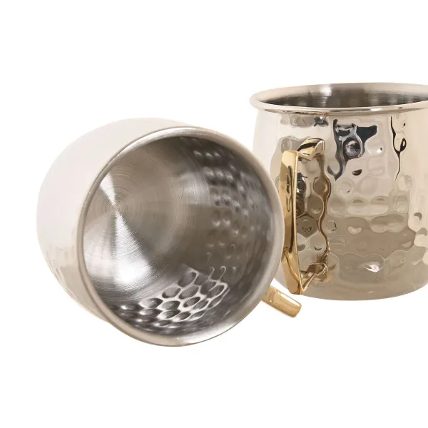 Набор из 2 кружек Mug Home ESPRIT Позолоченный Серебристый Loft 480 ml (2 штук)