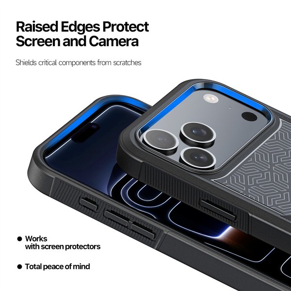 Case Dux Ducis Shld Apple iPhone 17 Pro black (Triangle&nbsp;Pattern)