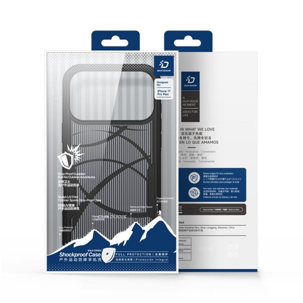 Dėklas Dux Ducis Shld Apple iPhone 17 Pro Max juodas (Contour Pattern)