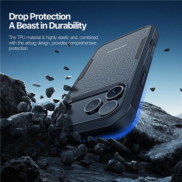 Dėklas Dux Ducis Shld Apple iPhone 17 Pro Max juodas (Rhythm Pattern)