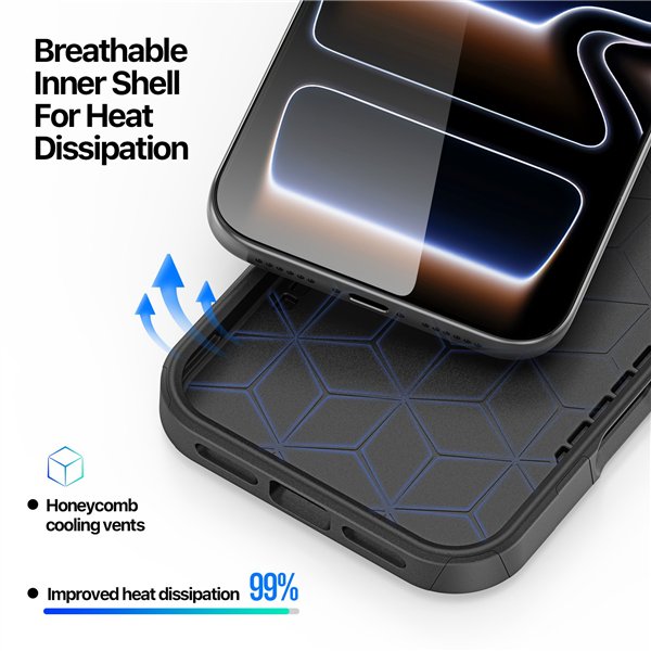 Dėklas Dux Ducis Shld Apple iPhone 17 Pro Max juodas (Rhythm Pattern)