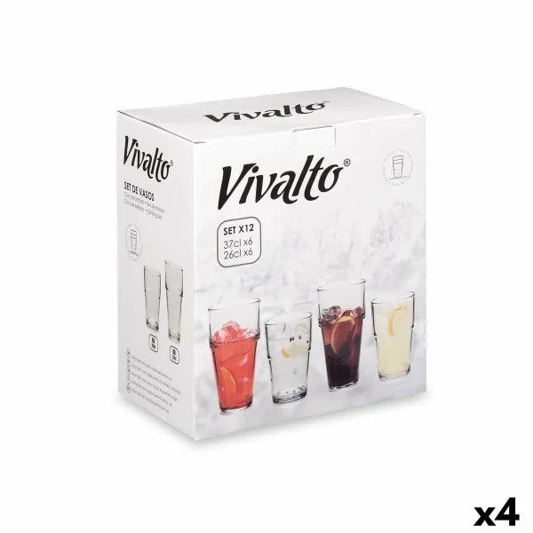 Набор стаканов Vivalto Прозрачный Cтекло 260 ml 370 ml (4 штук)