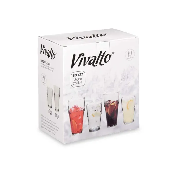 Набор стаканов Vivalto Прозрачный Cтекло 260 ml 370 ml (4 штук)