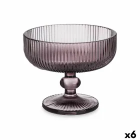 Чашка для мороженого и смузи Vivalto Серый Розовый Cтекло 310 ml Лучи (6 штук)