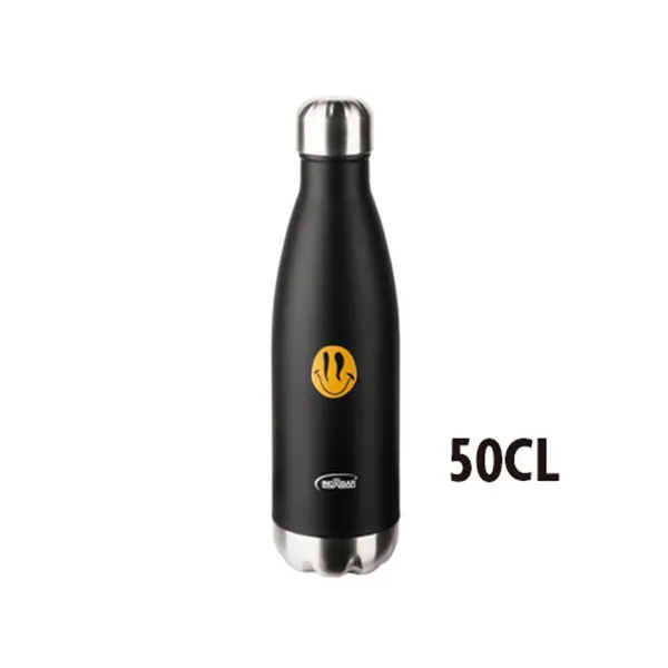 Термобутылка из нержавеющей стали Inoxibar Smiley 500 ml Чёрный