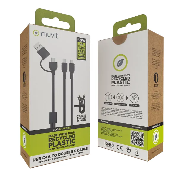 USB-C Cable Muvit for Change Black